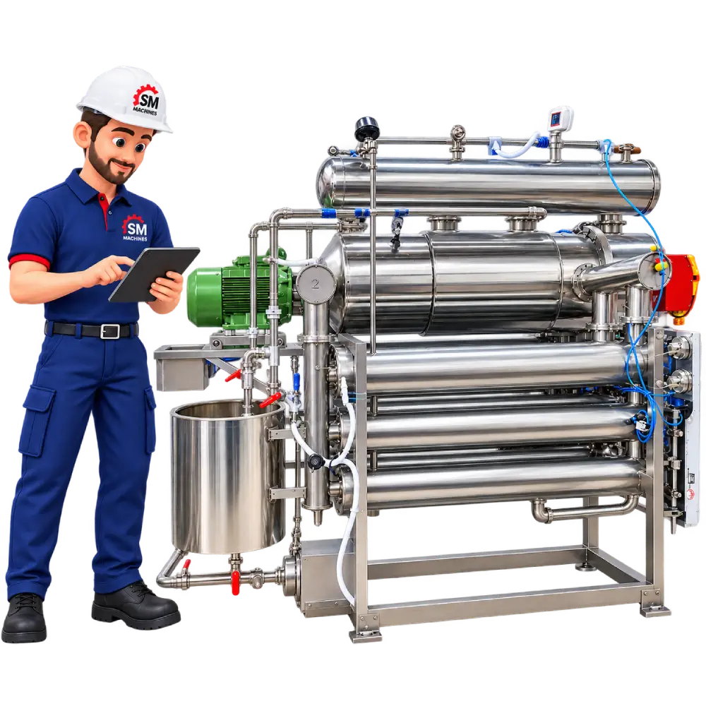 Textile Engineer and Dyeing Machinery Illustration
